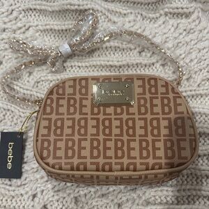 Bebe Brown Logo Crossbody Camera Bag NWT